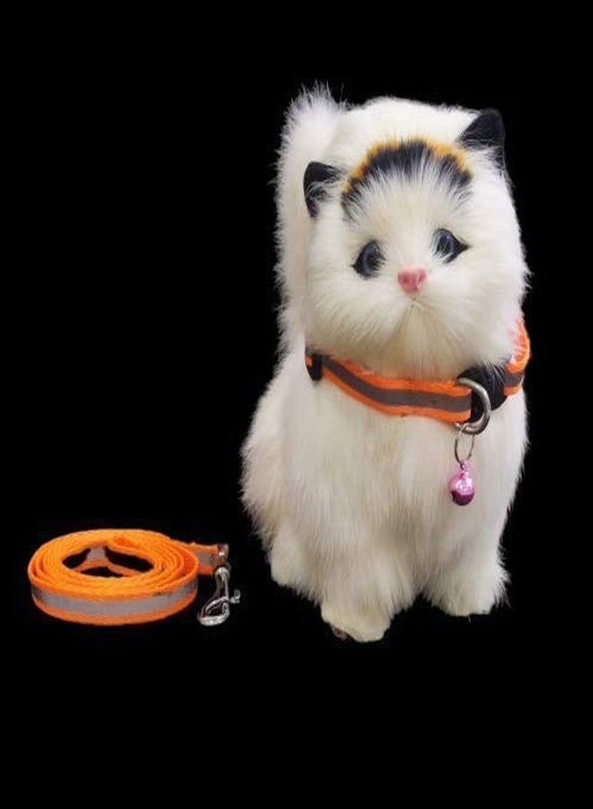 Pups&Pets طقم طوق ومقود من النايلون من Pps&Pets للجراء والقطط، عاكس للضوء للحيوانات الأليفة 0.5 بوصة، طوق نايلون مع مقود، سهل الفك والتهوية، طقم طوق للجراء والكلاب 10 مم (لون برتقالي) - Image 3